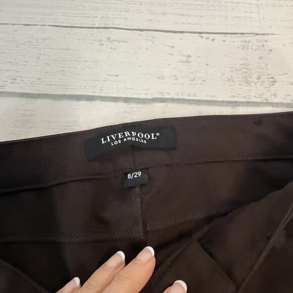 Liverpool LA Brown Stretch Trouser Pants Sz 8/29 Slim Career Work Office Casual - Picture 6 of 8
